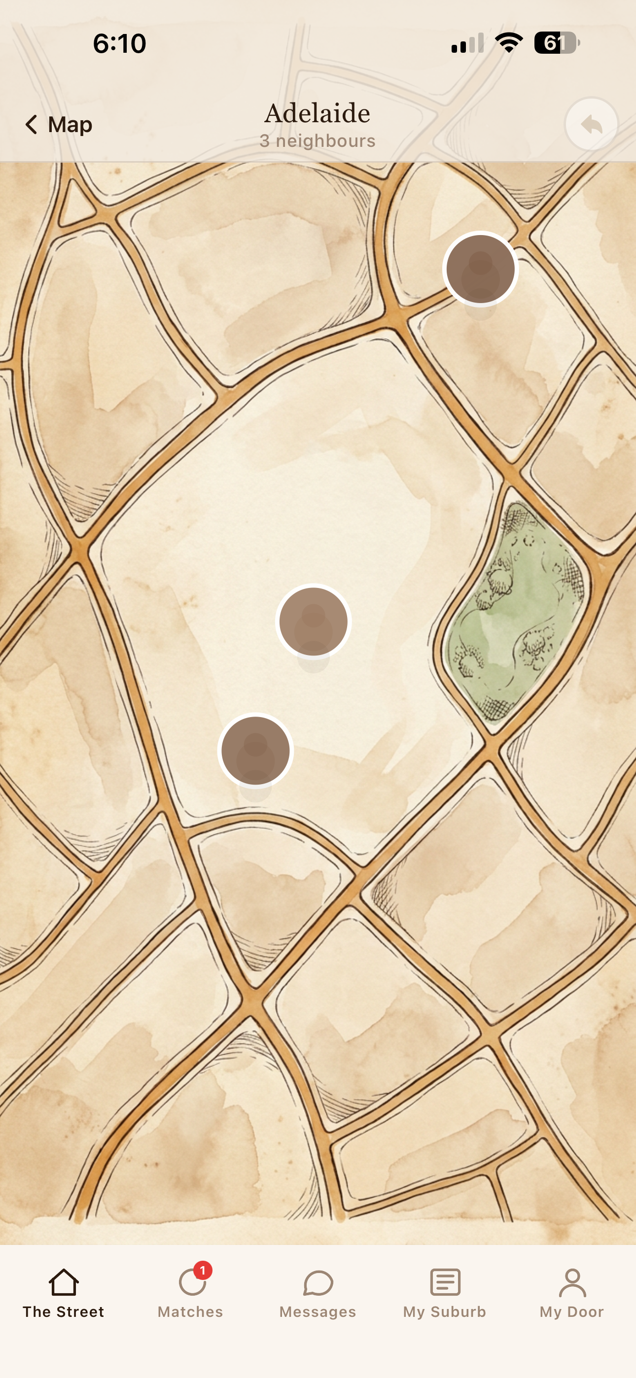Doorstep suburb map — the main dashboard